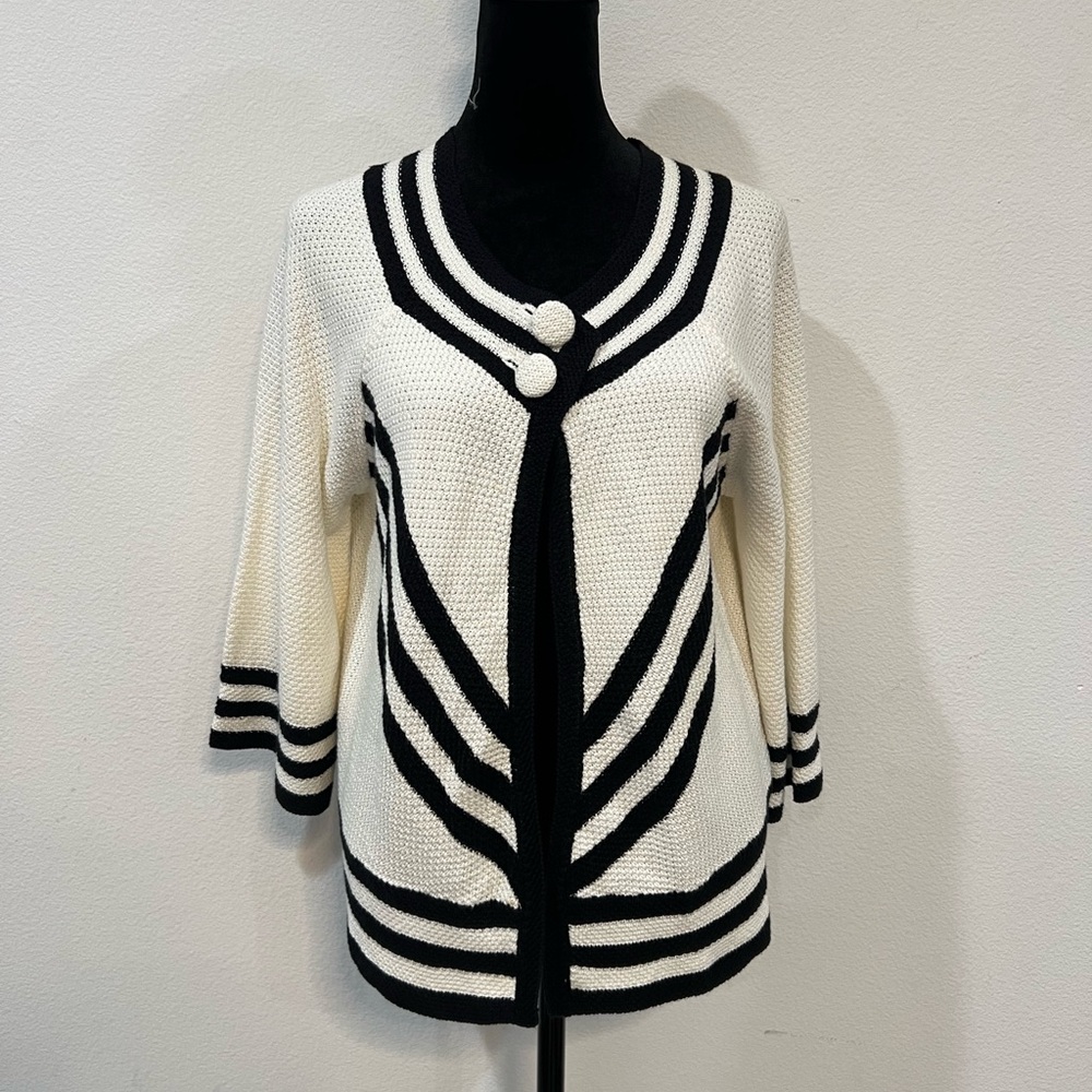 Nautical Contrast Knit Cardigan – Size Medium - WD.NY